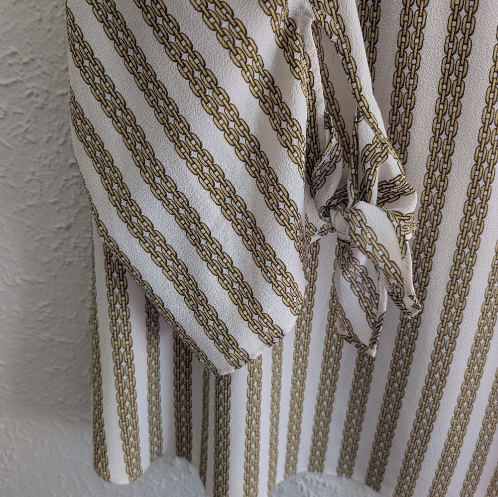 Michael Kors Gold Chain Printed Blouse - Picture 3 of 6